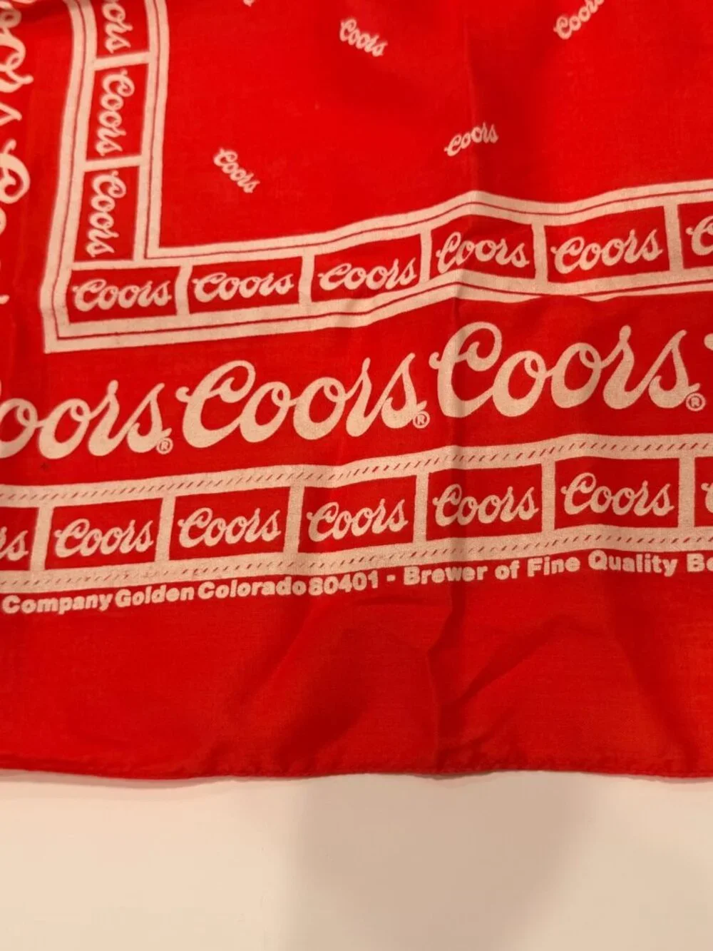 Vintage 1983 Coors Iconic beer Company bandana scarf EUC 21